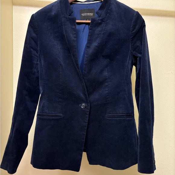 Banana Republic “crushed velevet” Navy Blue Women's Blazer - Picture 1 of 5